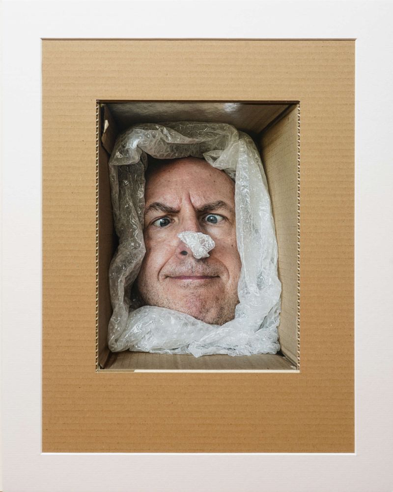 My wife looked somewhat startled then bemused when she came home to find me with a box on my head!