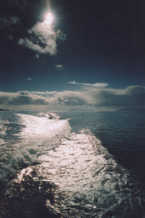 photo of boat trip wake