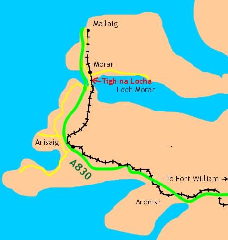 map around Morar, Mallaig and Arisaig